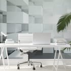 Miniatura fototapety Trójwymiarowe białe sześciany we wnętrzu biura