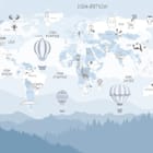 Miniatura fototapety Mapa świata z balonami dla dzieci