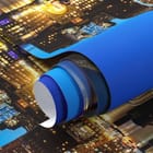 Miniatura fototapety Panorama miasta nocą nad wodą fragment #1