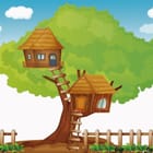 Miniatura fototapety Domek na drzewie z drabiną