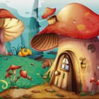 Miniatura fototapety Domek Grzybka w Bajkowym Świecie