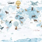 Miniatura fototapety Mapa świata z balonami dla dzieci