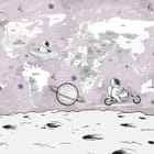 Miniatura fototapety Astronauci na mapie świata