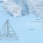 Miniatura fototapety Mapa świata z samolotami - jakość wydruku i struktura materiału