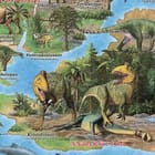 Miniatura fototapety Mapa Dinozaurów dla Dzieci - realne zdjęcie w rolce