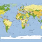 Miniatura fototapety Polityczna Mapa Świata z Granicami