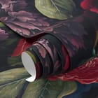 Miniatura fototapety Egzotyczne kwiaty na ciemnym tle - realne zdjęcie w rolce