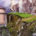Miniatura fototapety Zamek na wzgórzu z mostem - realne zdjęcie w rolce