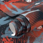 Miniatura fototapety Sylwetki piłkarzy w ruchu - realne zdjęcie w rolce