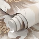 Miniatura fototapety Białe Piwonie na Jasnobrązowym Tle - realne zdjęcie w rolce