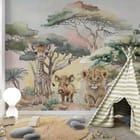 Miniatura fototapety Młode zwierzęta na sawannie - aranżacja w pokoju dziecka