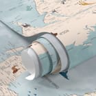 Miniatura fototapety Mapa świata z balonami i samolotami - realne zdjęcie w rolce