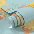 Miniatura fototapety Polityczna mapa świata z krajami - realne zdjęcie w rolce