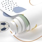 Miniatura fototapety Abstrakcyjne piłki nożne i kształty - realne zdjęcie w rolce