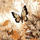Miniatura fototapety Motyl wśród liści i kwiatów
