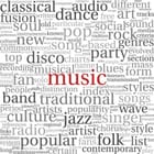 Miniatura fototapety Chmura słów muzycznych