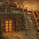 Miniatura fototapety Drewniany pokład z lampionami