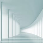 Miniatura fototapety Zakrzywiony korytarz 3D z kolumnami
