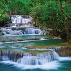 Miniatura fototapety Wielopoziomowy wodospad w lesie