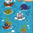 Miniatura fototapety Mapa Skarbów na Morzu dla Dzieci