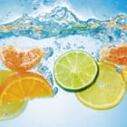 Miniatura fototapety Cytrusy w Wodzie z Bąbelkami