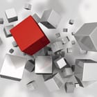 Miniatura fototapety Czerwony sześcian wśród szarych