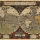Miniatura fototapety Stara mapa świata z globusami
