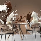 Miniatura fototapety Konie z mleka i czekolady we wnętrzu kuchni