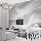 Miniatura fototapety Falujący biały materiał we wnętrzu salonu
