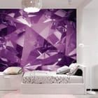 Miniatura fototapety Fioletowe kryształy 3D we wnętrzu pokoju nastolatka