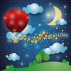 Miniatura fototapety Czerwony Balon w Nocnym Niebie