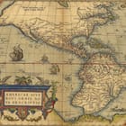 Miniatura fototapety Stara mapa Ameryki z ozdobami