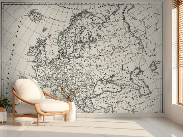 Fototapeta Stara Mapa Europy z XIX Wieku (mpn: FT-1135) Fototapeta stare mapy – stara mapa Europy z XIX wieku