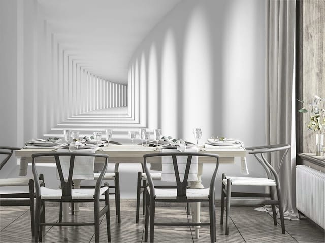 Fototapeta Nowoczesny biały korytarz 3D (kod: 12535) Fototapeta Nowoczesny biały korytarz 3D