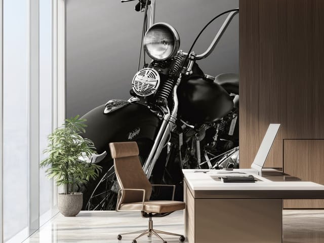 Fototapeta motocykle – klasyczny motocykl z chromowanymi elementami