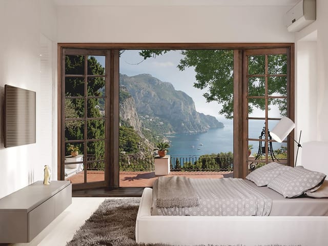 Fototapeta Widok na morze przez okno