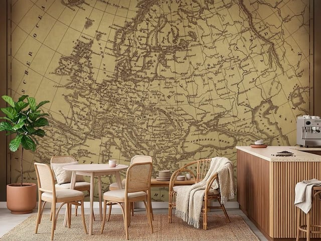 Fototapeta Stara mapa Europy z napisami (mpn: FT-1574) Fototapeta Stare mapy – stara mapa Europy z napisami