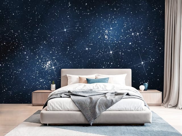 Fototapeta Galaktyki rozgwieżdżone nocne niebo z licznymi gwiazdami