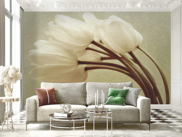 Fototapeta Bukiet białych tulipanów