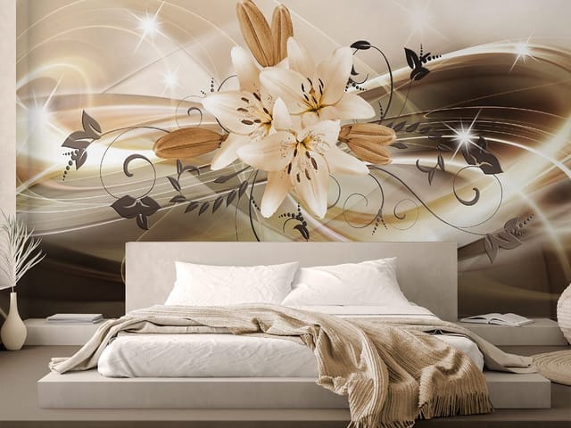 Fototapeta Lilie i ornamenty roślinne