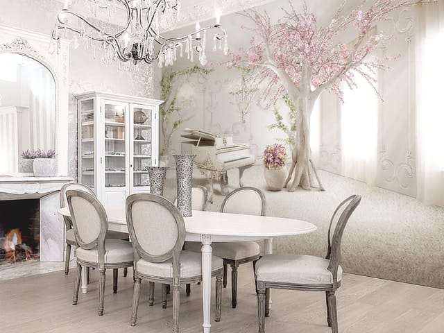 Fototapeta Fortepian i Kwitnące Drzewo