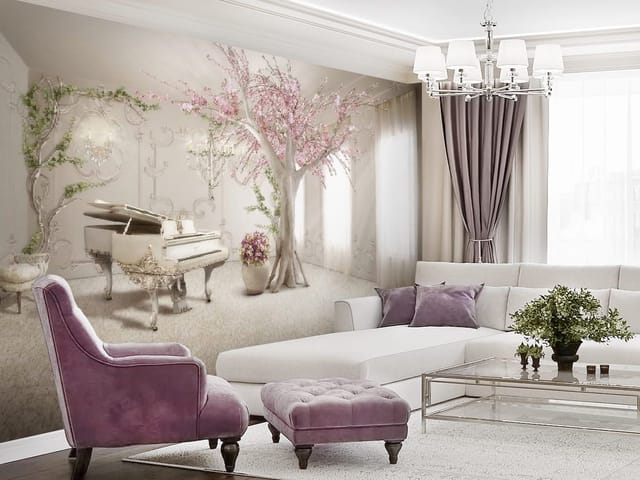 Fototapeta Fortepian i Kwitnące Drzewo