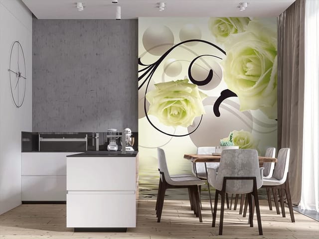 Fototapeta Białe róże na abstrakcyjnym tle