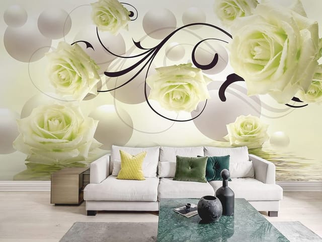 Fototapeta Białe róże na abstrakcyjnym tle