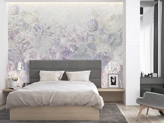 Fototapeta z pastelowymi kwiatami i delikatnym tłem