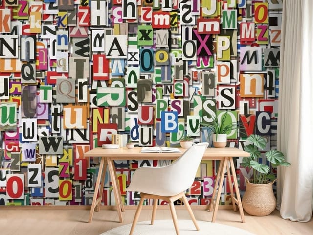 Fototapeta Typografia – kolaż kolorowych liter i cyfr