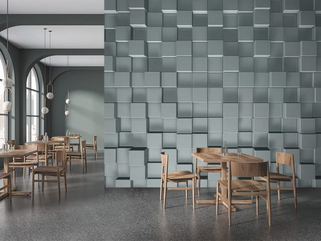 Fototapeta 3D abstrakcja – trójwymiarowa ściana z sześcianów