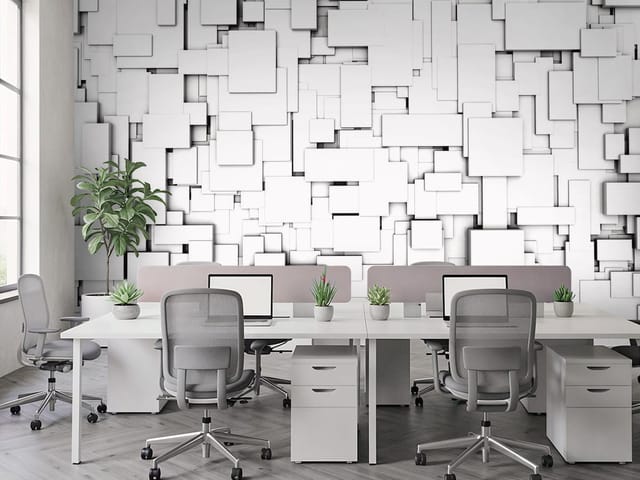 Fototapeta 3D formy geometryczne – abstrakcyjne białe prostokąty
