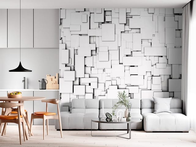 Fototapeta 3D formy geometryczne – abstrakcyjne białe prostokąty