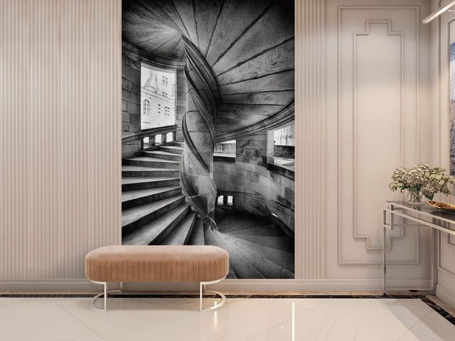 Fototapeta Schody – kręcone kamienne schody wewnętrzne